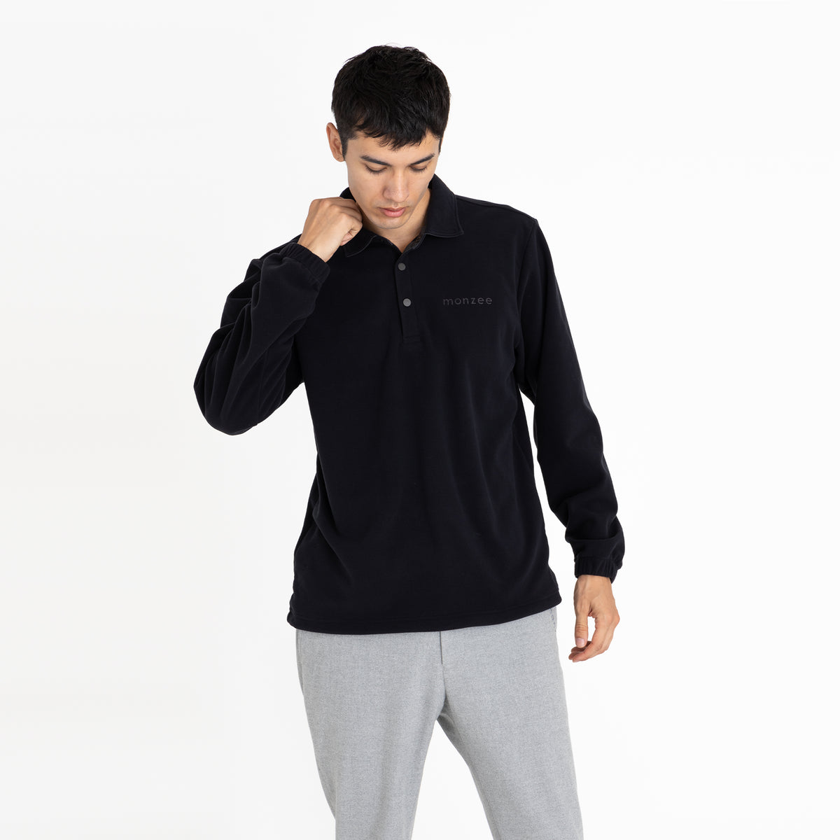 Polartec® フリースポロ - ブラック – monzee
