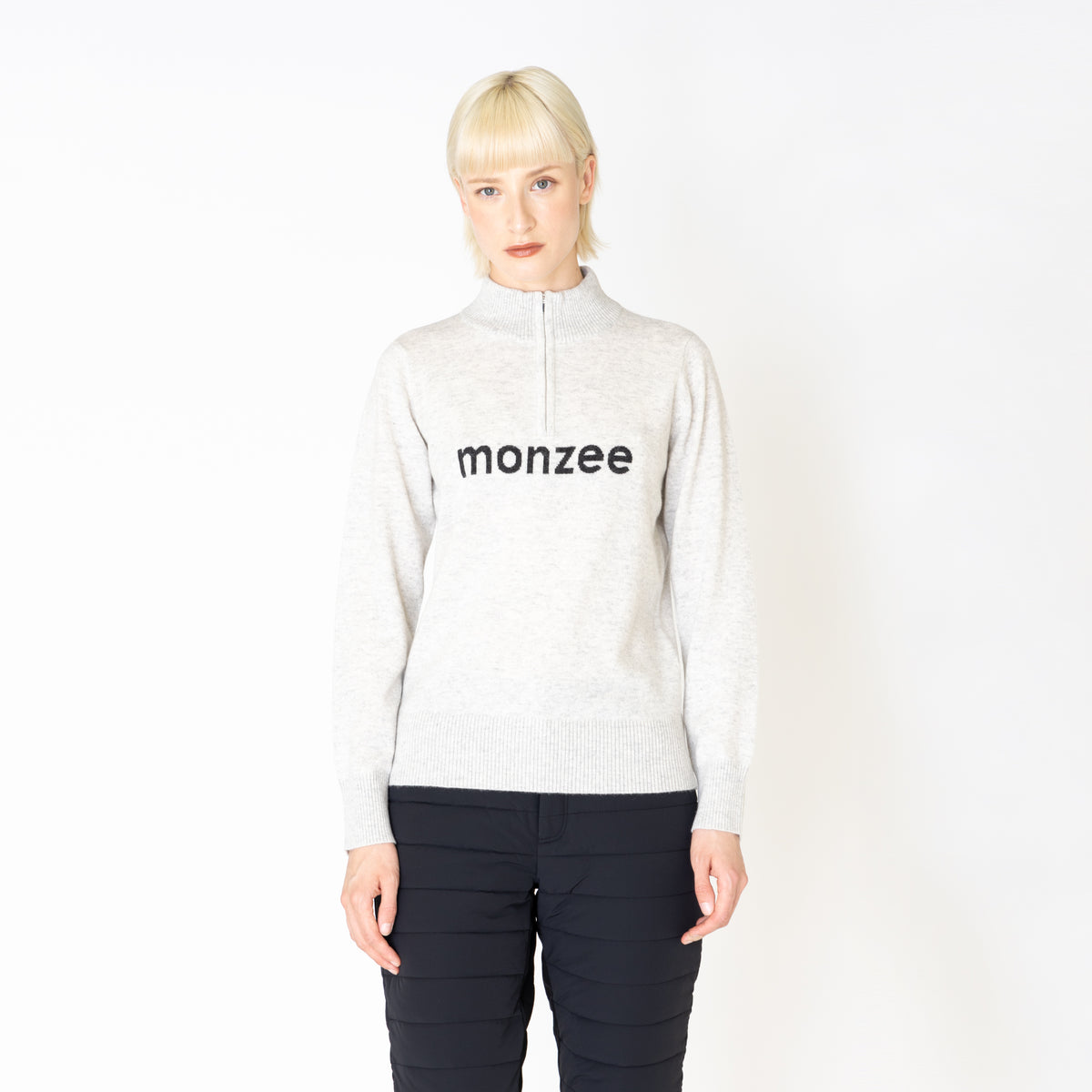 ウーマンズ]ハーフジップカシミヤミックス - Lグレー – monzee