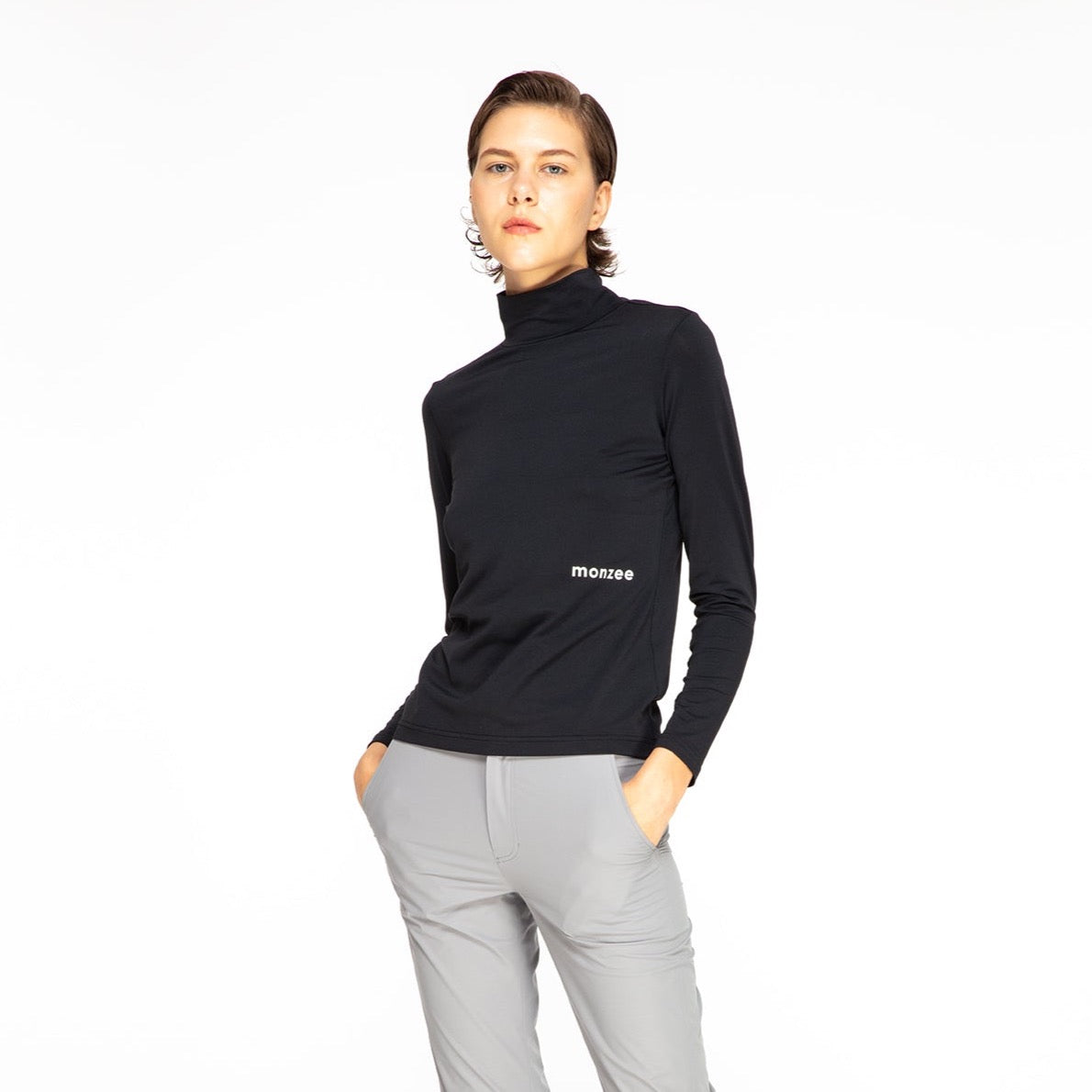 薄手モックネック - ブラック – monzee
