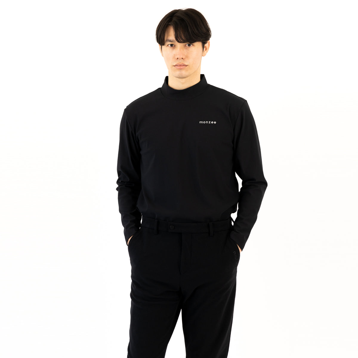 Mock-Neck Long Black – monzee