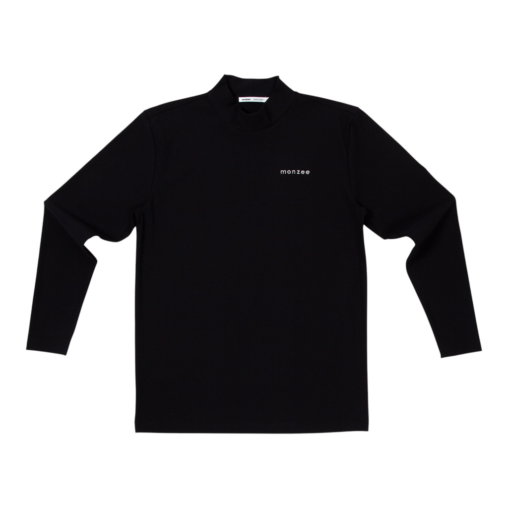 Mock-Neck Long Black