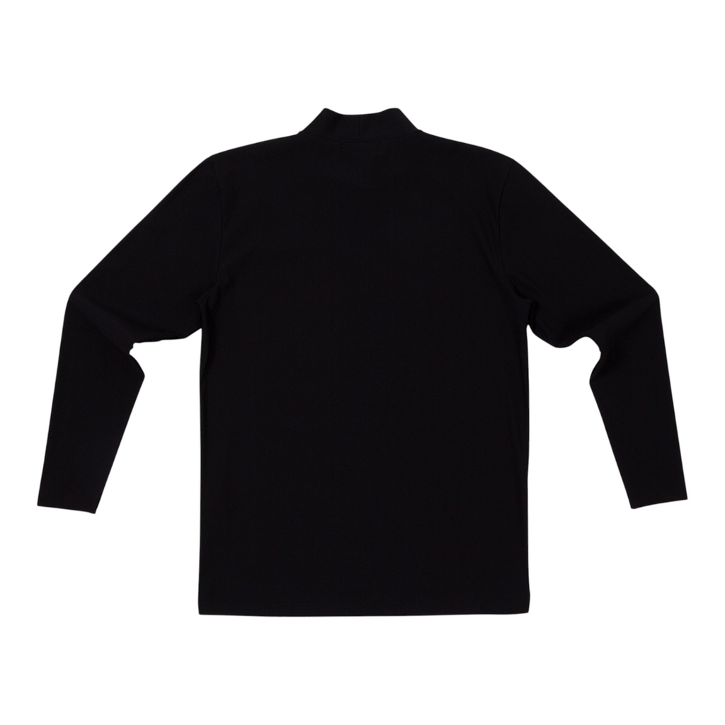 Mock-Neck Long Black