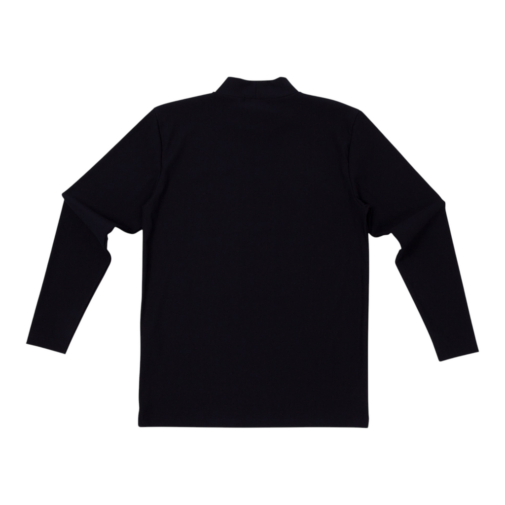 Mock-Neck Long Navy