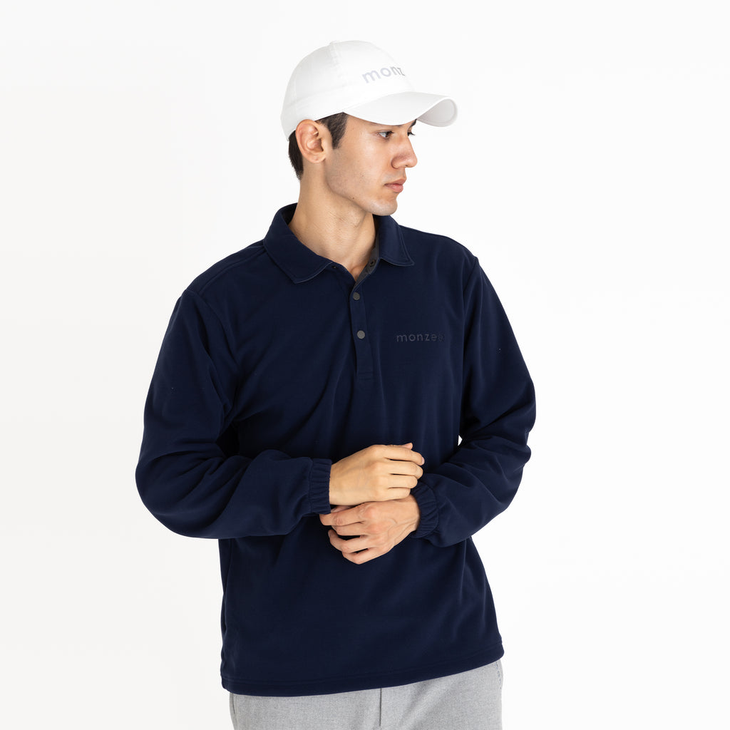 Polartec® フリースポロ - ネイビー