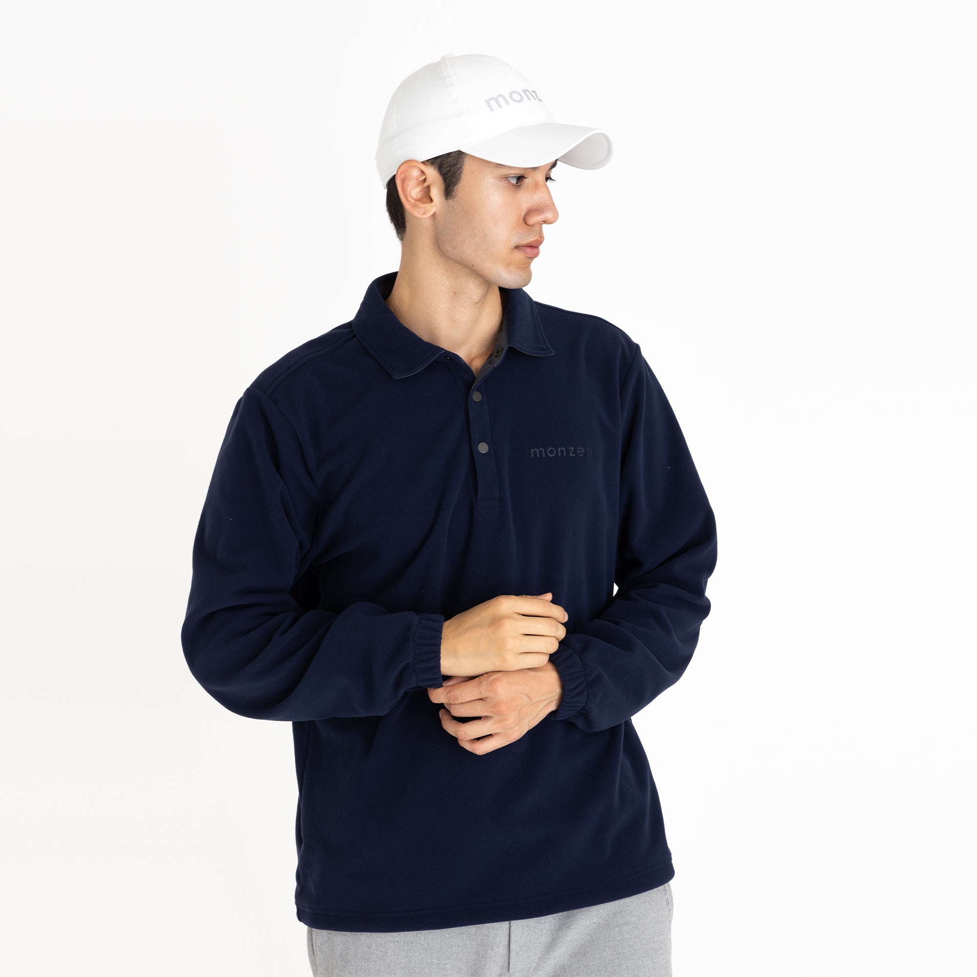 Polartec® フリースポロ - ネイビー