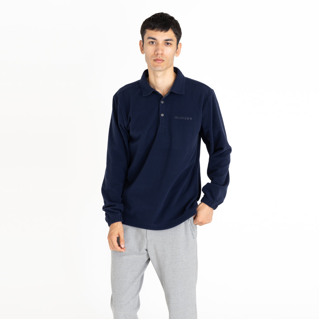 Polartec® フリースポロ - ネイビー