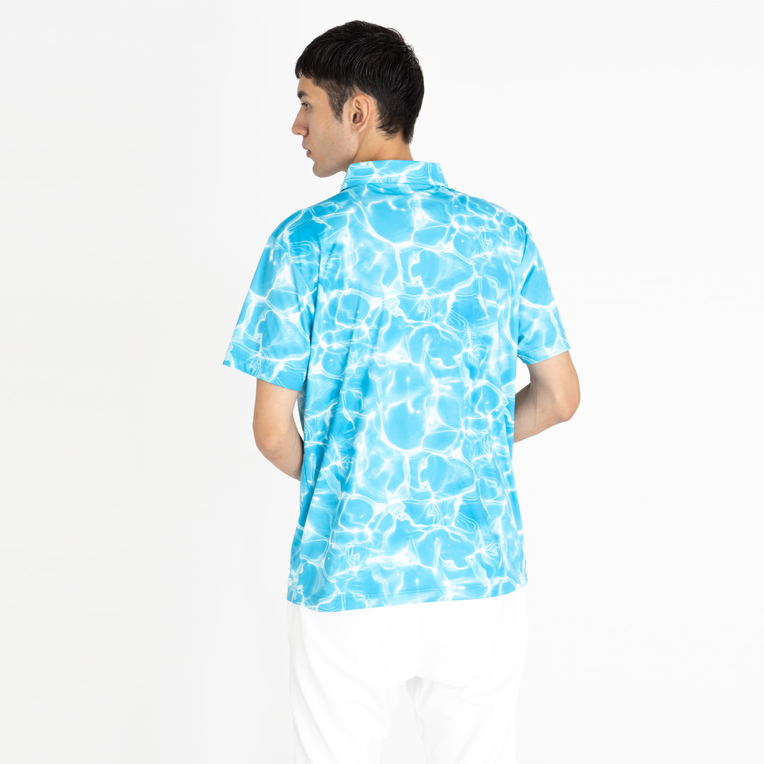 Water pattern polo - Blue – monzee Water pattern polo - Blue – monzee