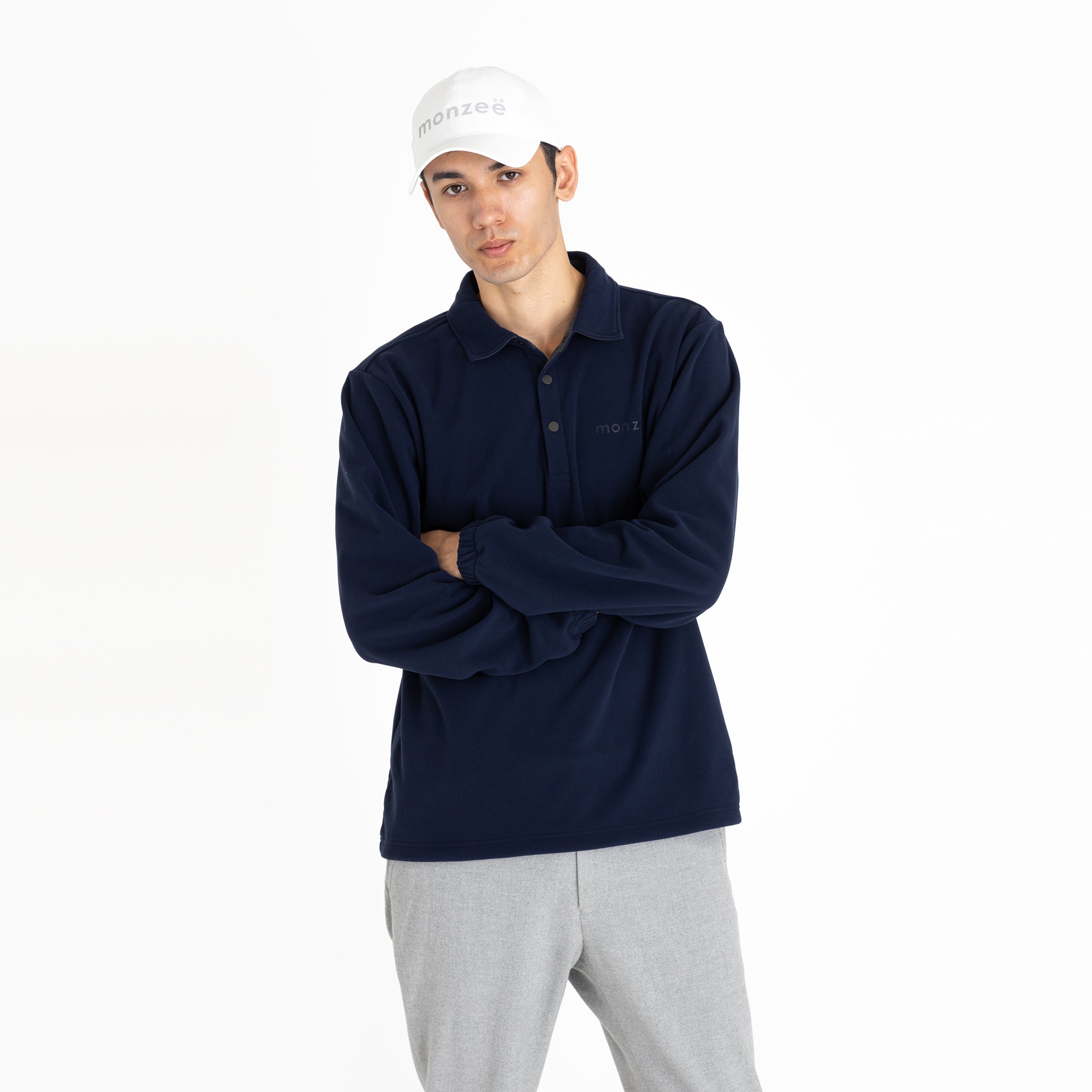 Polartec® フリースポロ - ネイビー