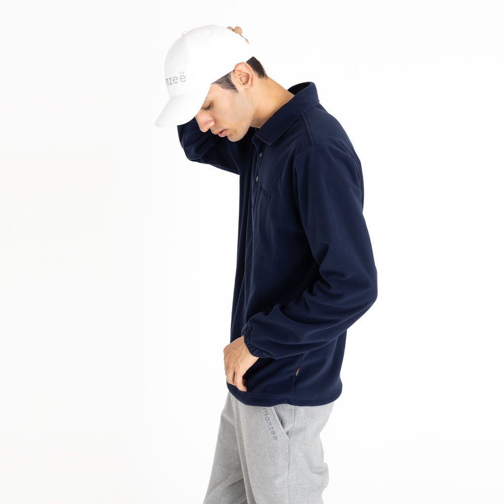 Polartec® フリースポロ - ネイビー