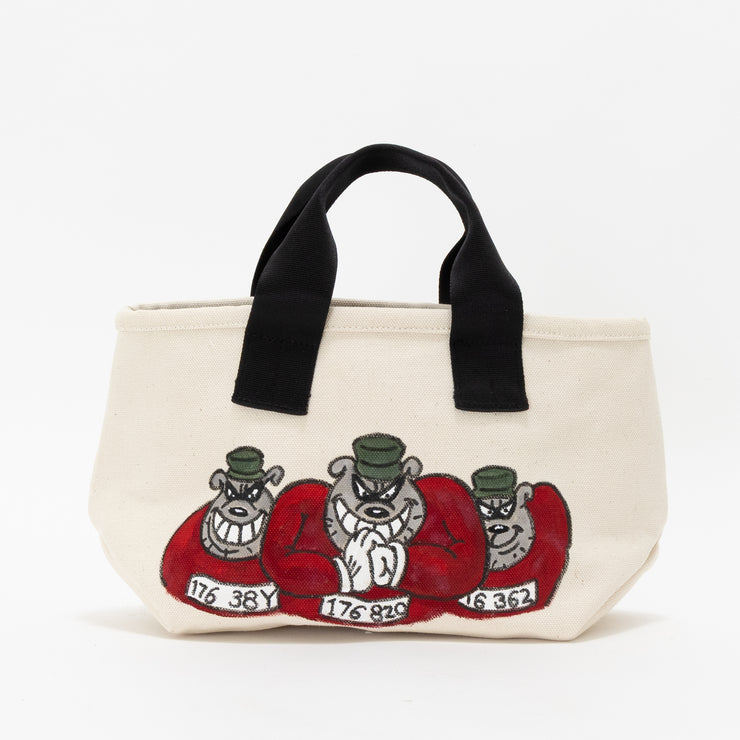Mini Tote Hand Paint WHT23