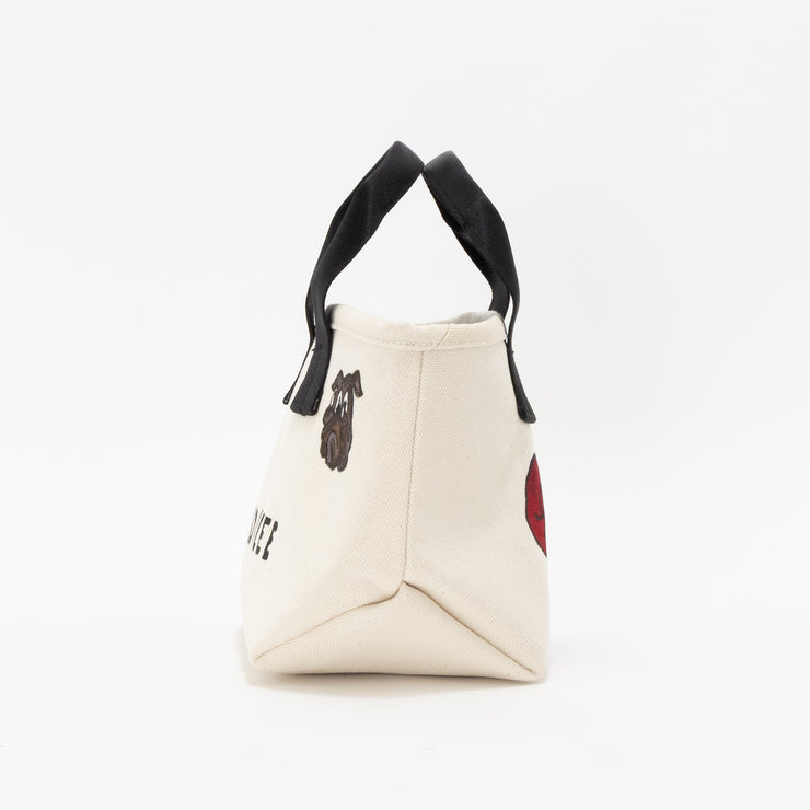 Mini Tote Hand Paint WHT25