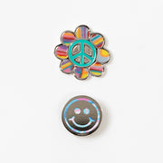 LOVE PEACE magnet teal