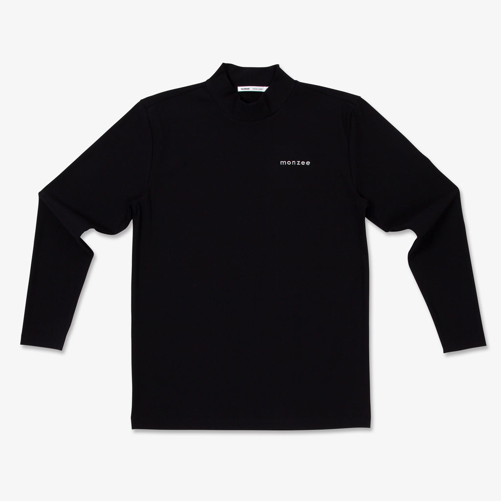 Mock-Neck Long Black