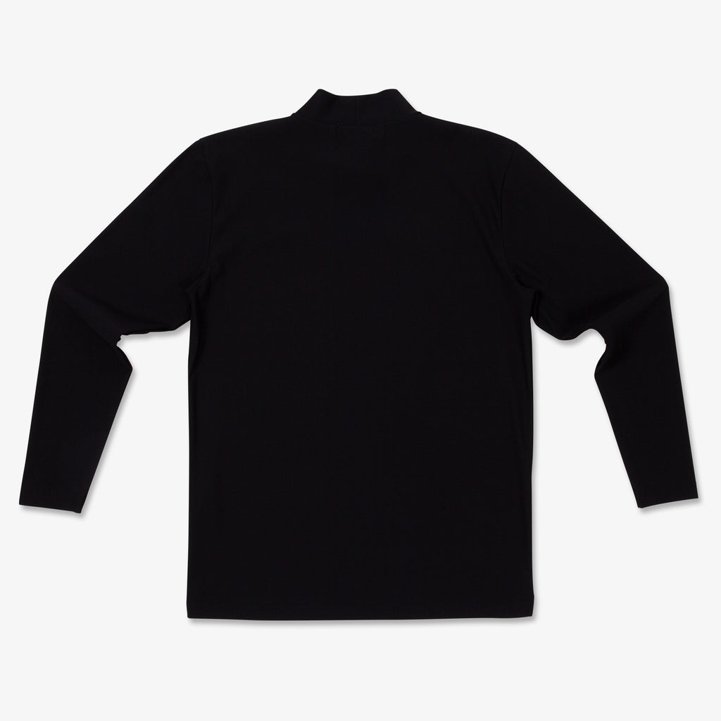Mock-Neck Long Black
