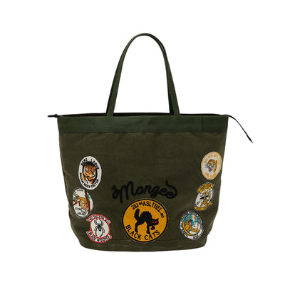 monzee ゴルフトートバッグ OLIVE PATCHES ハンドメイド ヴィンテージ