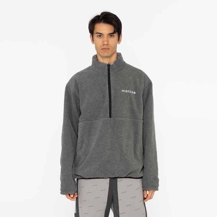 美品　パーリーゲイツ　フリース　ジャケット　ハーフジップ　グレー　M〜L相当　4 monzee-