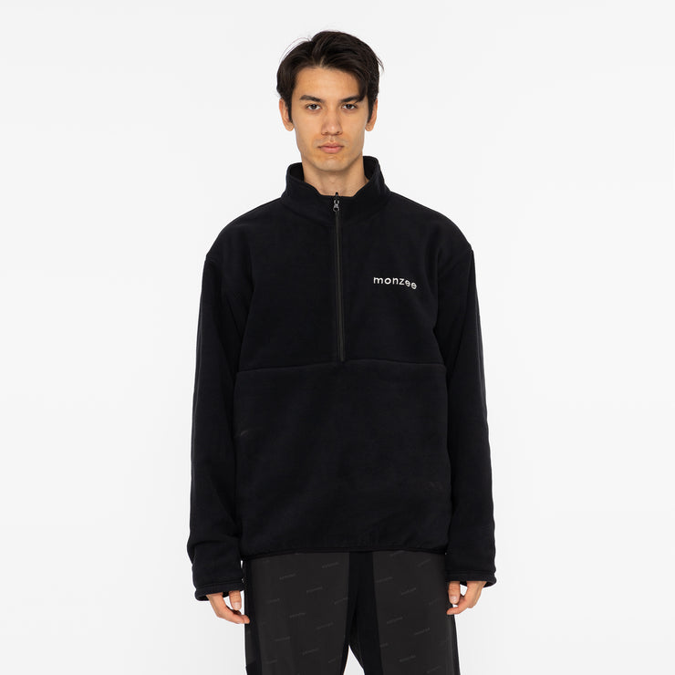 Reversible half zip fleece black