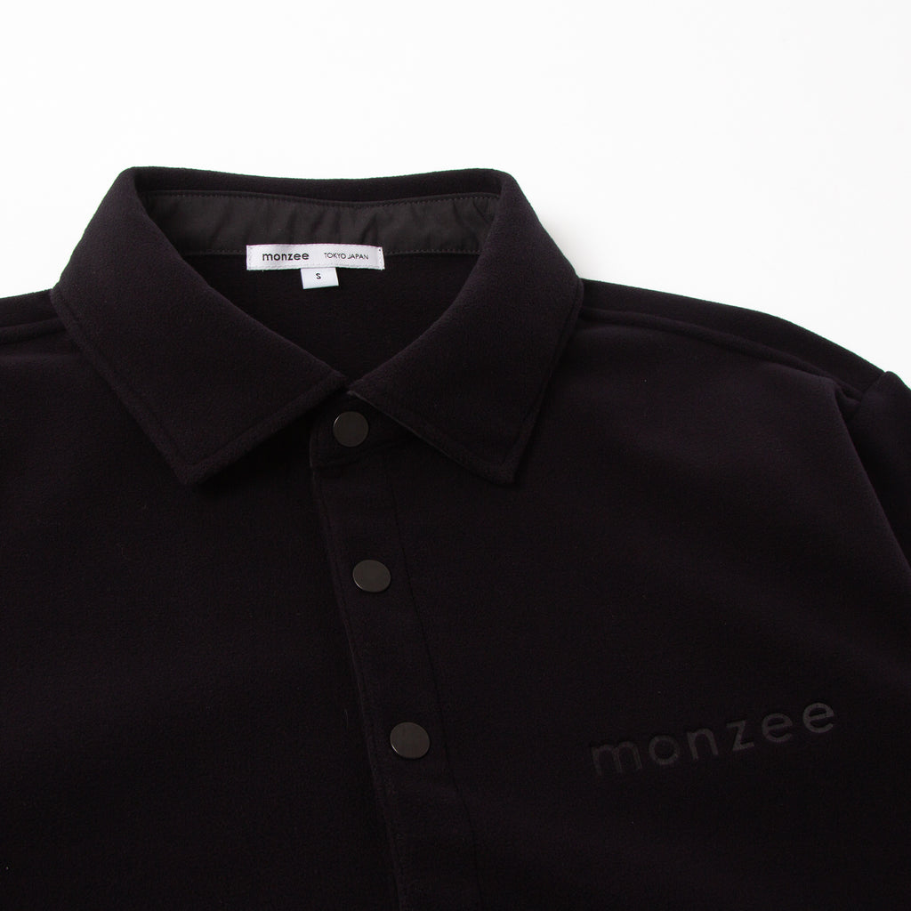 monzee Polartec® フリースポロ - ブラック