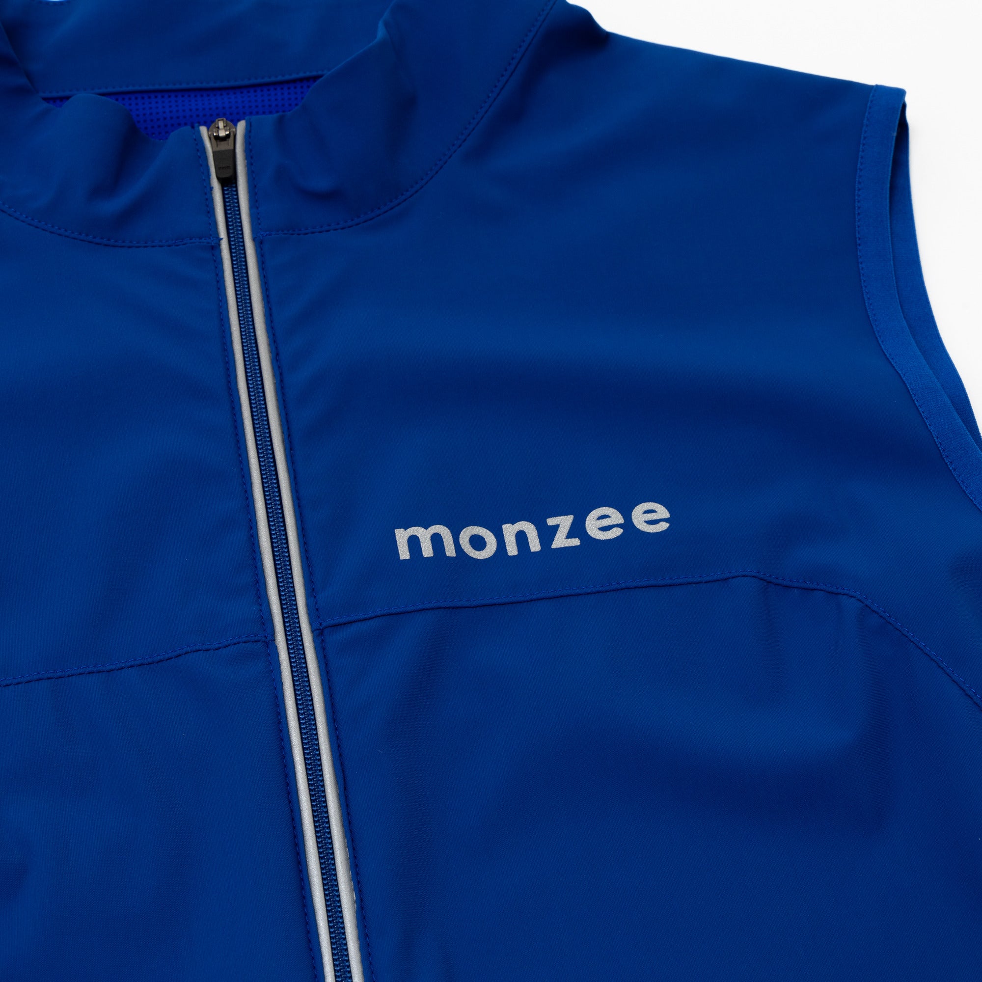 monzee ジップベスト ブルー