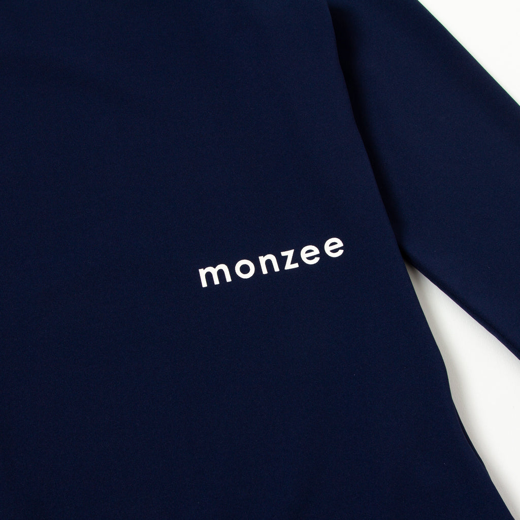 monzee 薄手モックネック - ネイビー