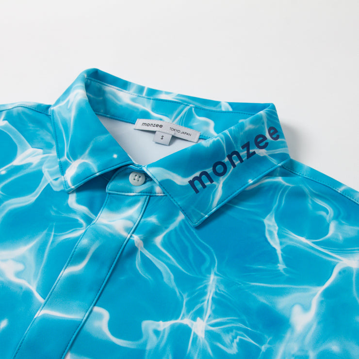 Water pattern polo - Blue
