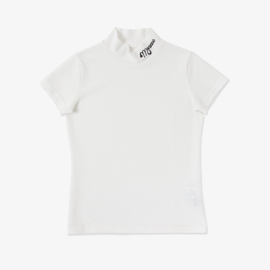 半袖ワッフルモックネック - ホワイト – monzee