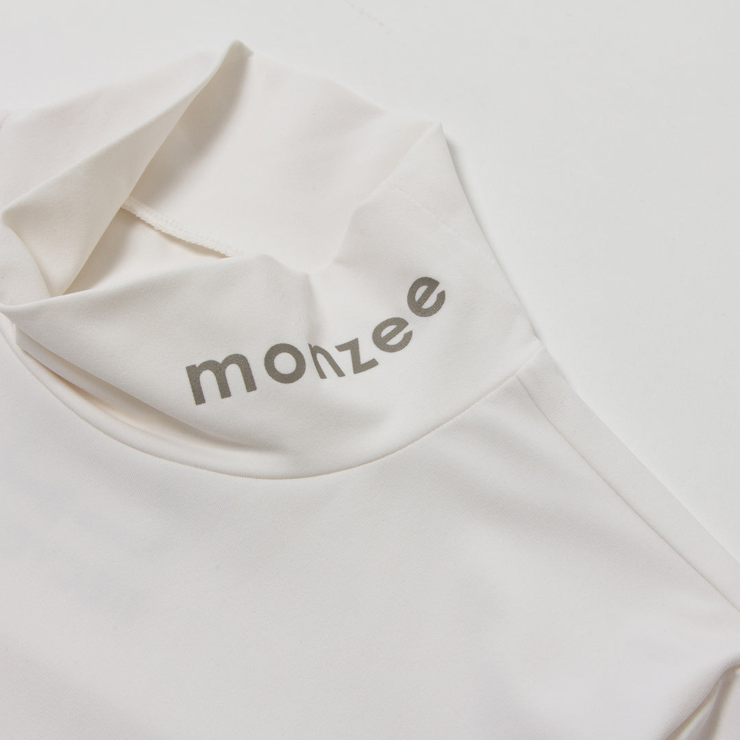 monzee ホワイト モックネック 長袖シャツ インナー モックネックロング - ホワイト – monzee